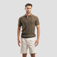 Brown Short sleeve polo-MPO132s