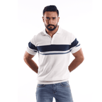 White strip  Short Sleeves Polo - MPO133s - nagahomme