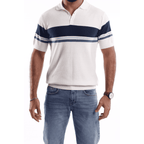 White strip  Short Sleeves Polo - MPO133s - nagahomme