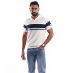 White strip  Short Sleeves Polo - MPO133s - nagahomme