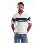 White strip  Short Sleeves Polo - MPO133s - nagahomme