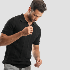Black short sleeve polo-MPO134s