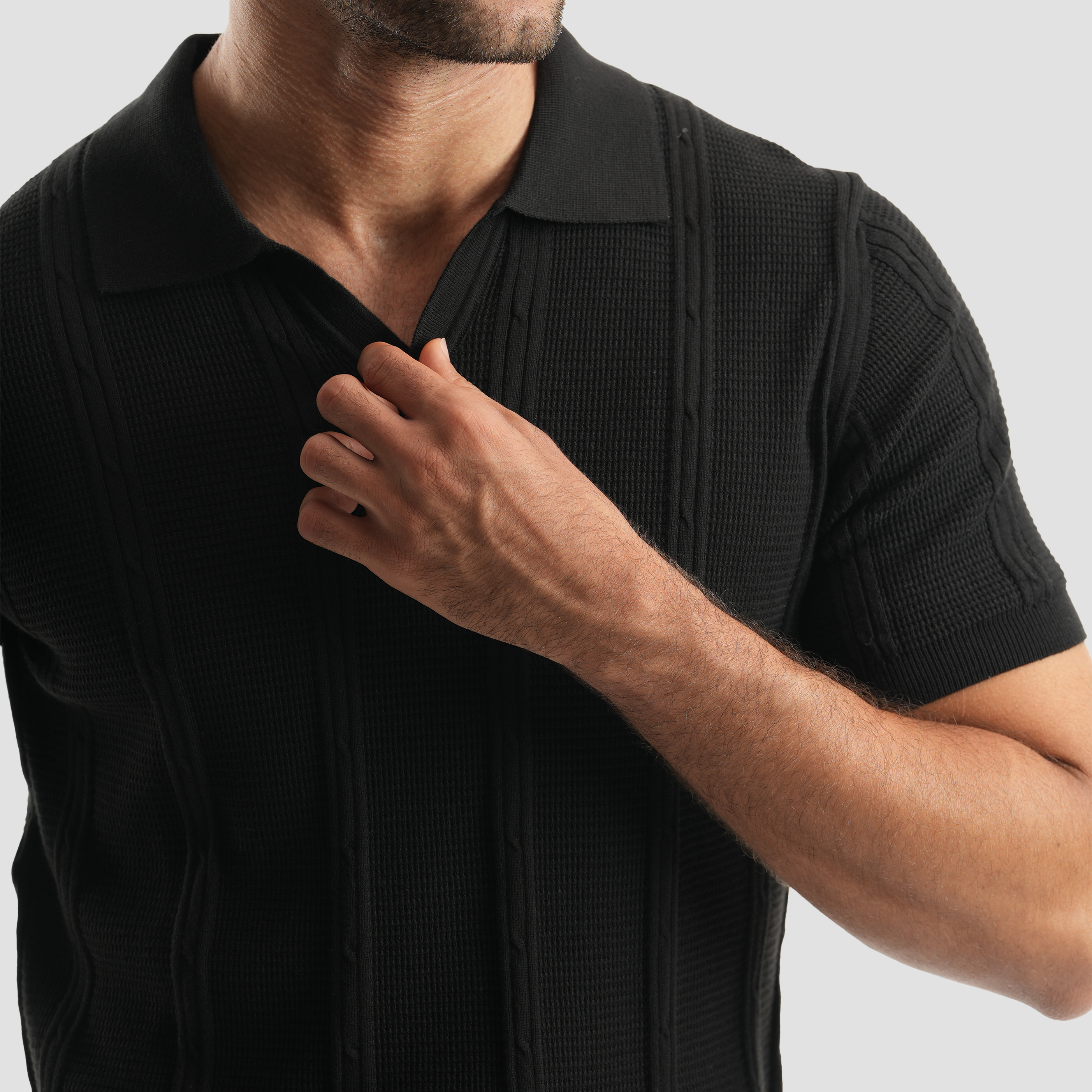 Black short sleeve polo-MPO134s