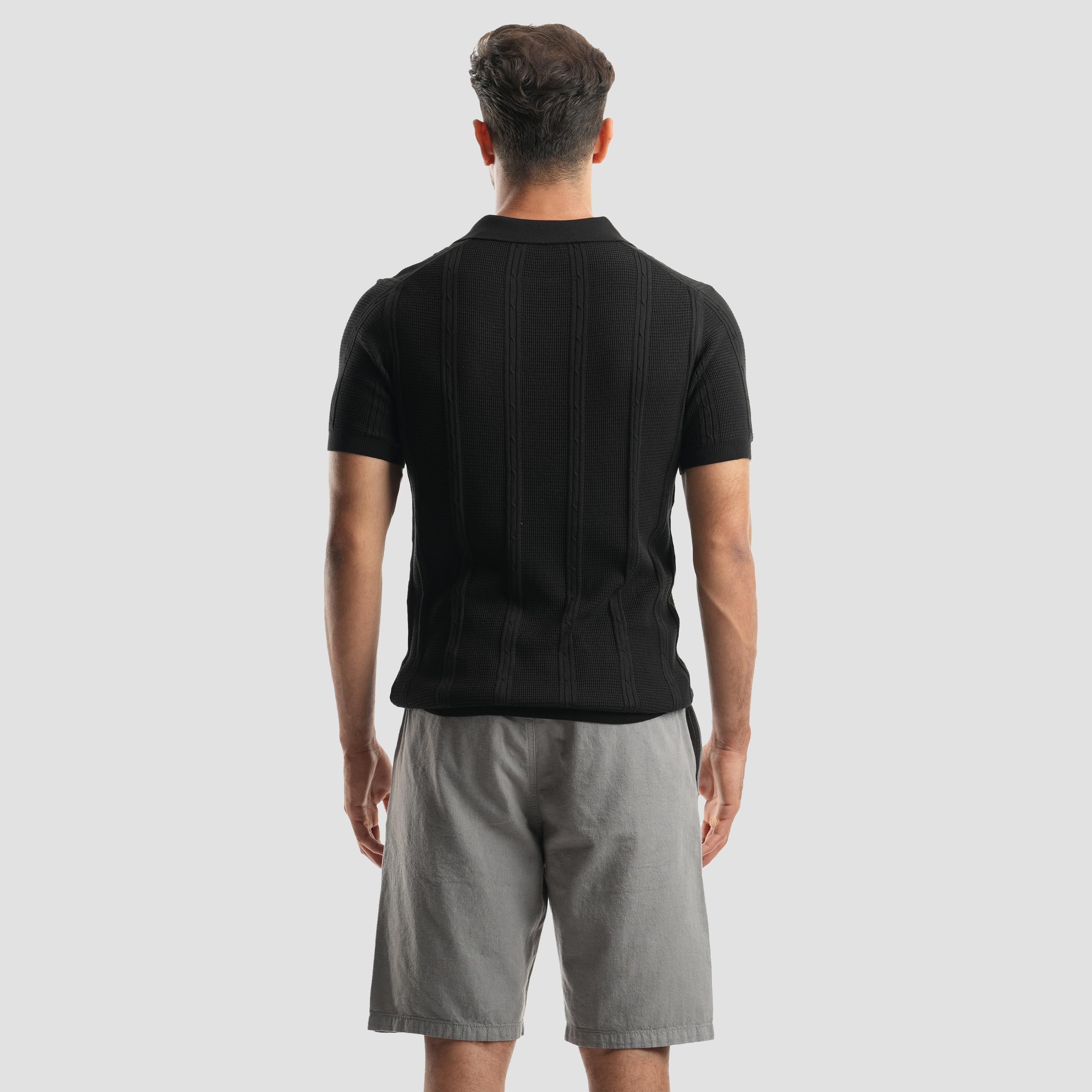 Black short sleeve polo-MPO134s - Naga Homme