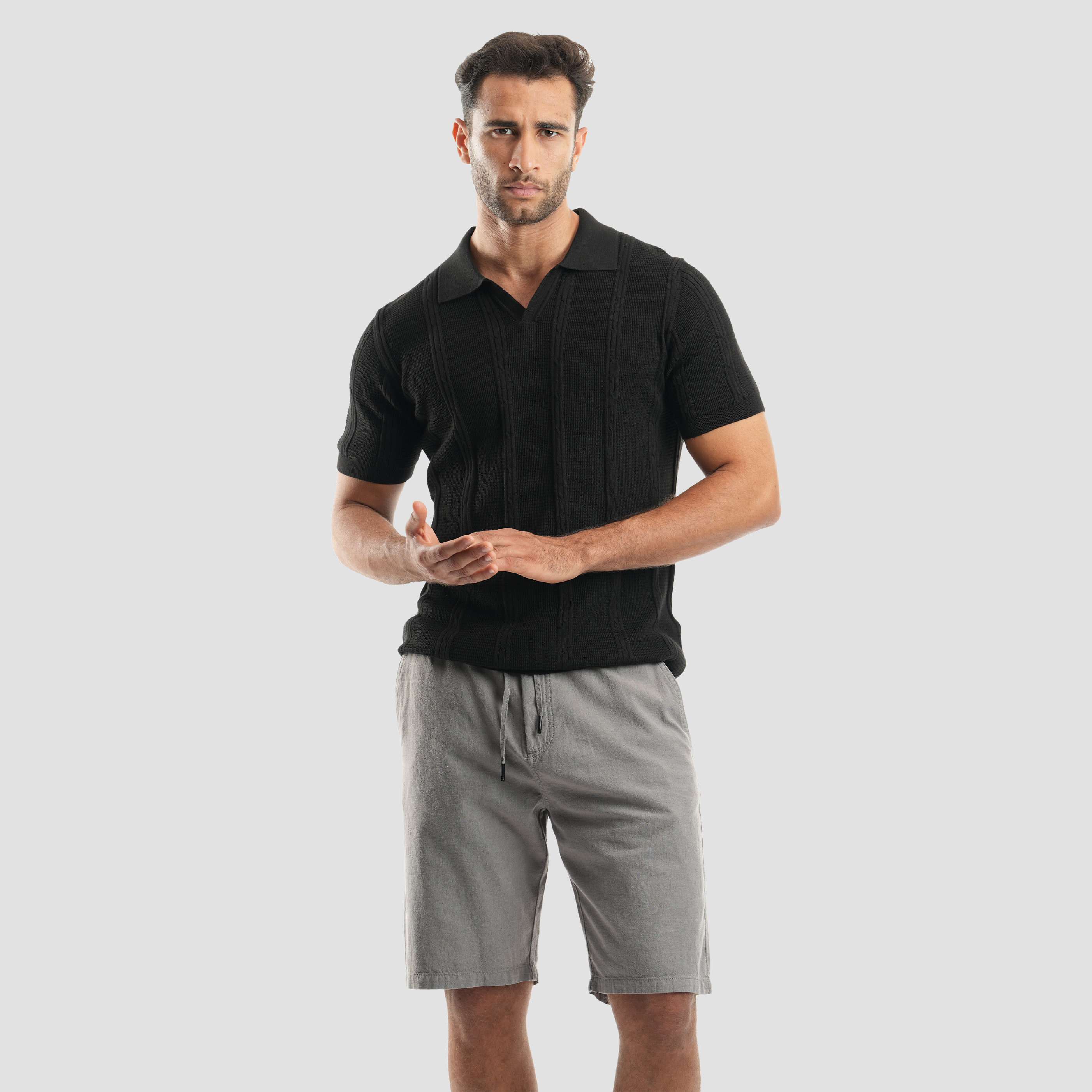 Black short sleeve polo-MPO134s