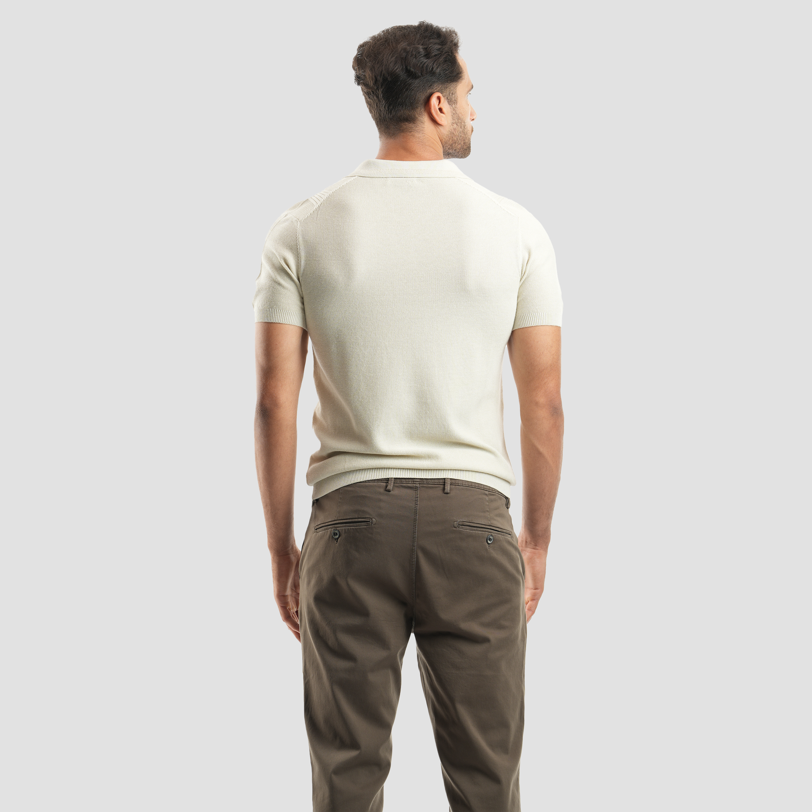 Light Beige short sleeve polo-MPO136s