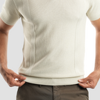 Light Beige short sleeve polo-MPO136s - Naga Homme