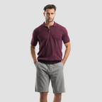 Dark Bordaux short sleeve polo shirt-MPO135 S - Naga Homme