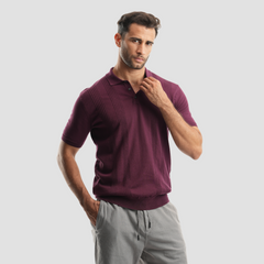 Dark Bordaux short sleeve polo shirt-MPO135 S