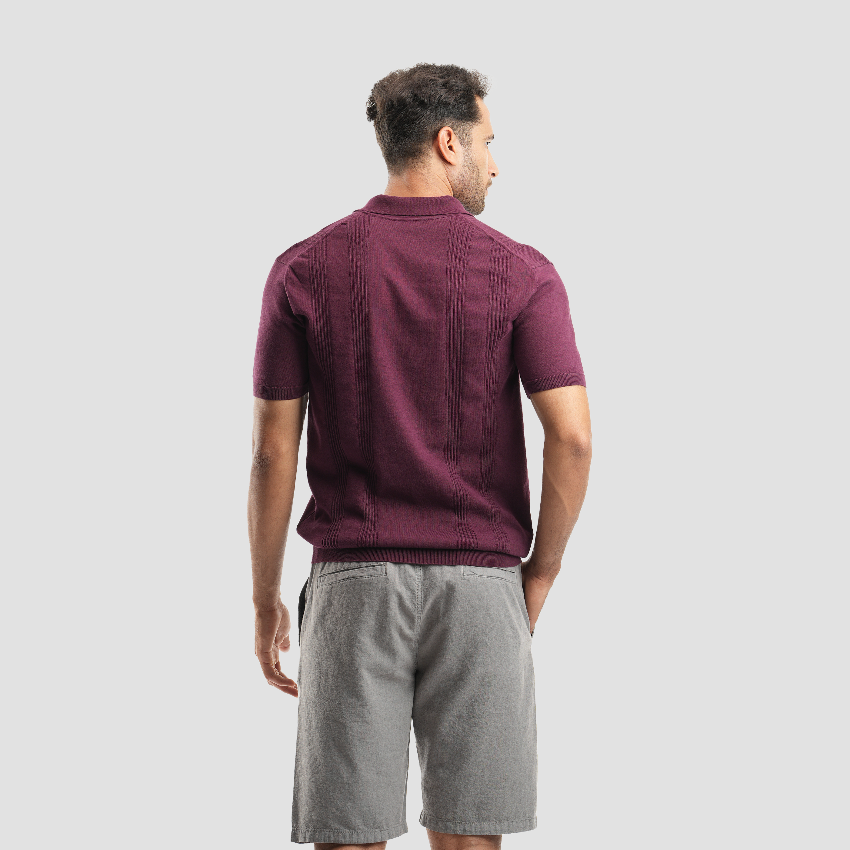 Dark Bordaux short sleeve polo shirt-MPO135 S
