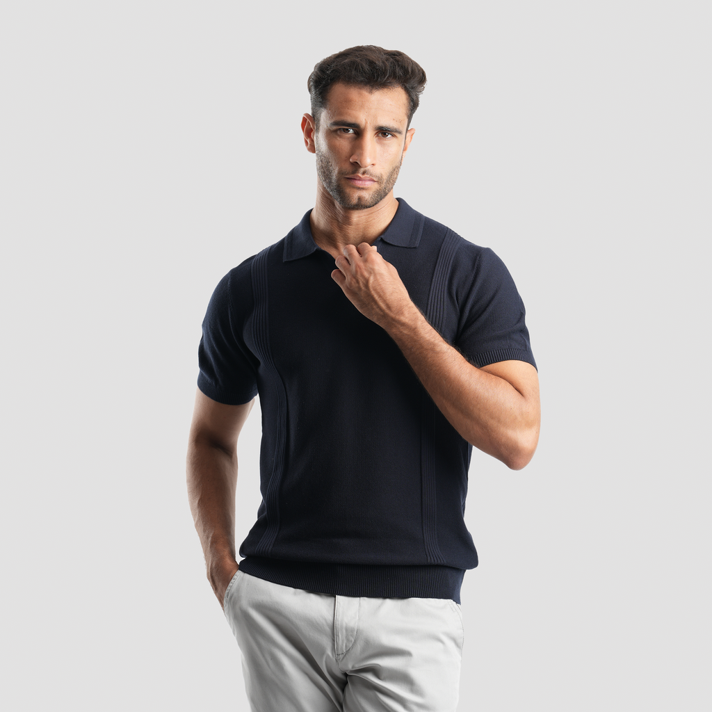 Navy Polo Shirt - MPO136 S - Naga Homme