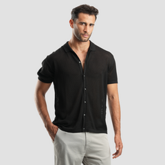 Black short sleeve polo-MPO138s