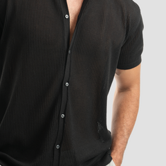 Black short sleeve polo-MPO138s
