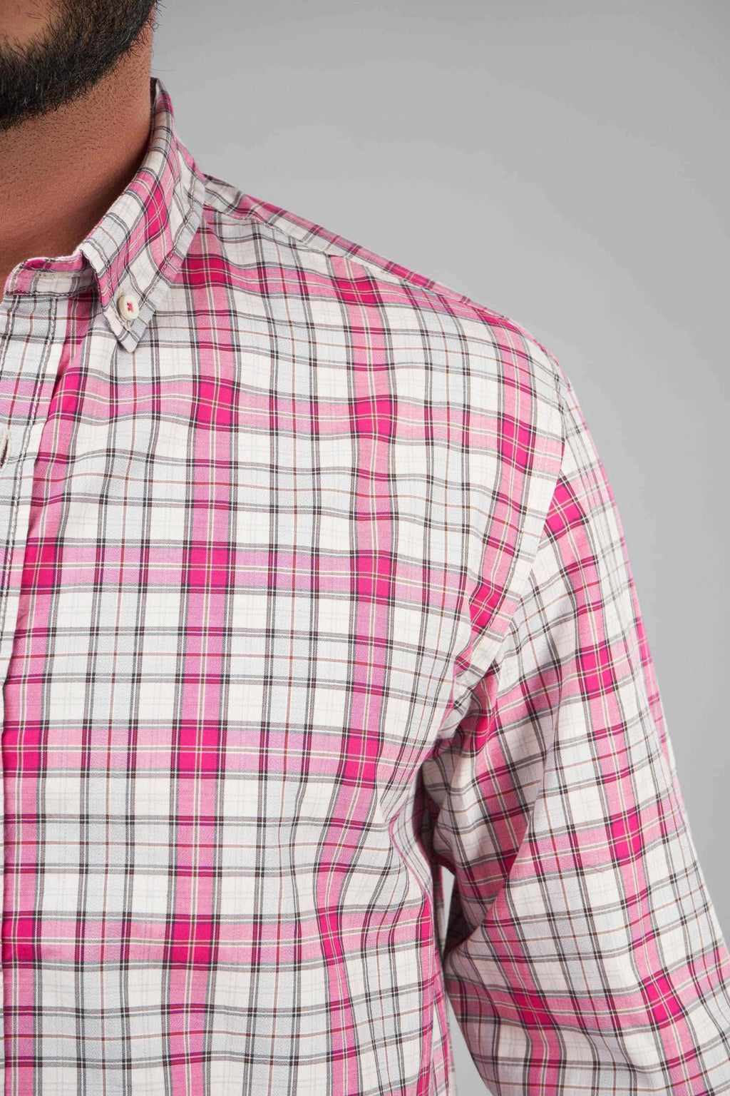 Fuschia Checks Long Sleeve Shirt(600)