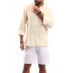 Yellow*White Linen Shirt - MSH644 - nagahomme