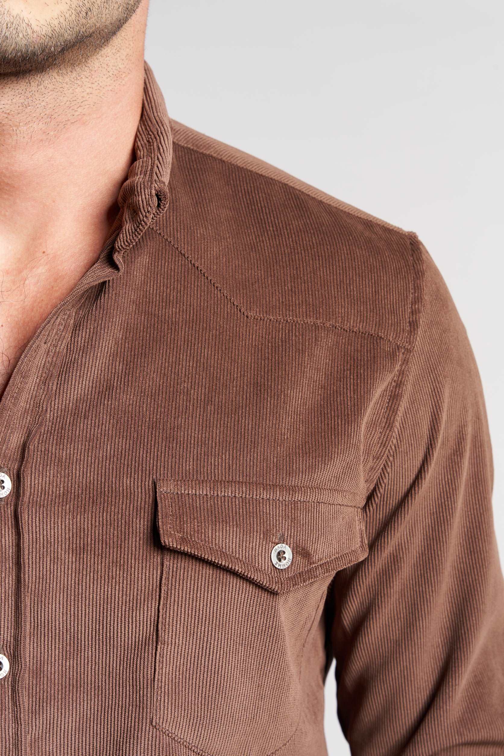 Brown Cotton Casual Shirt(661)