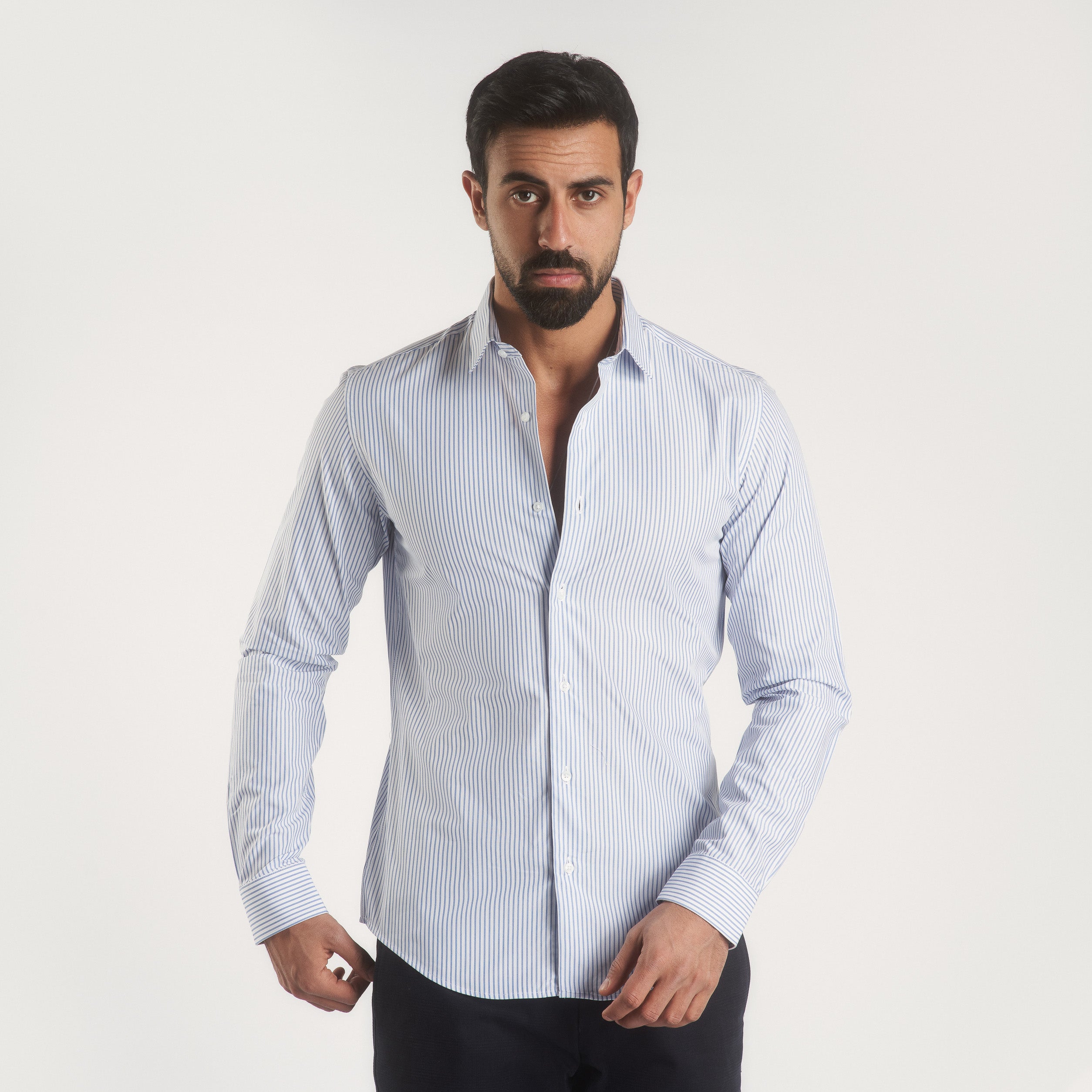White*light blueClassic Cotton shirt(748)