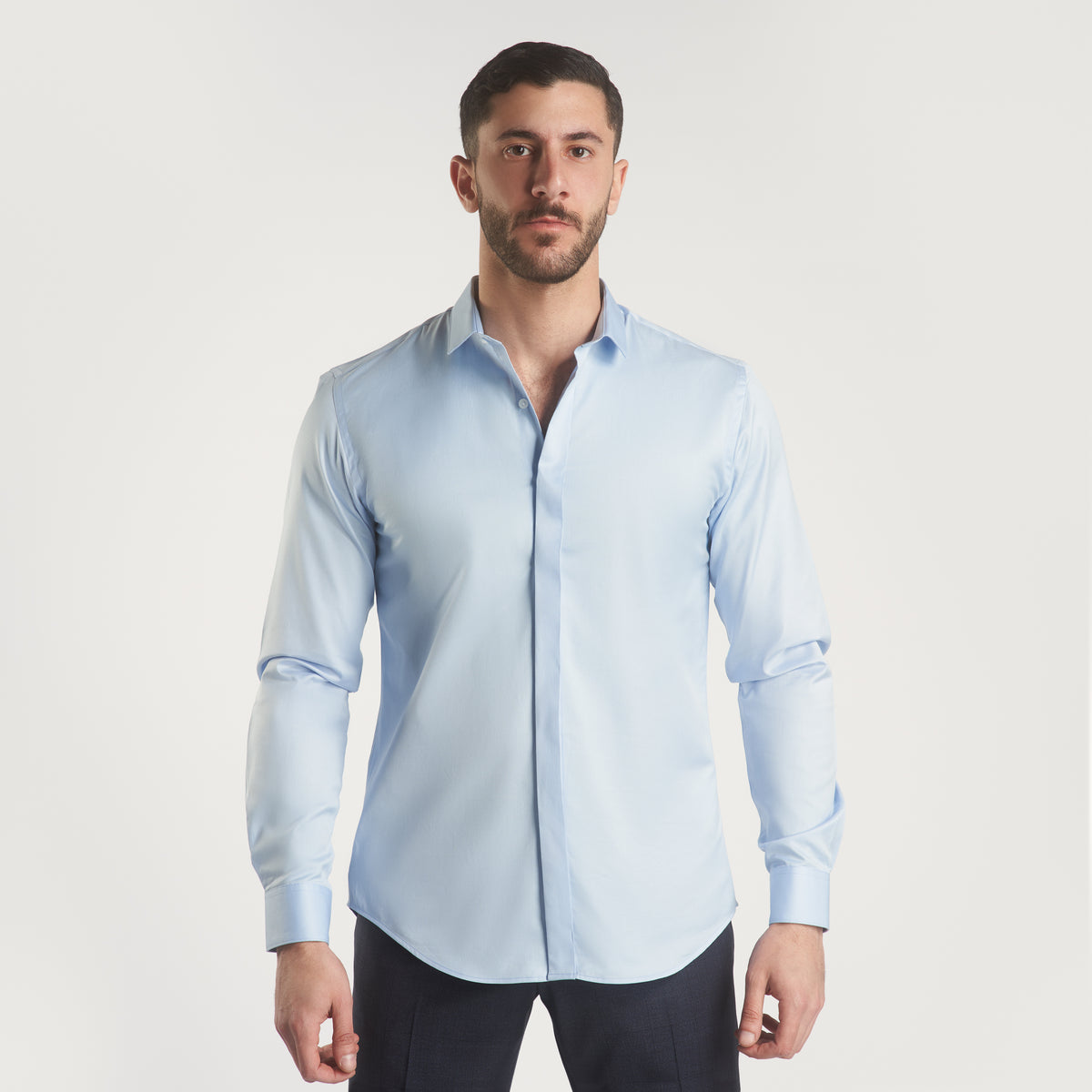 Light blue Classic Cotton shirt(760)