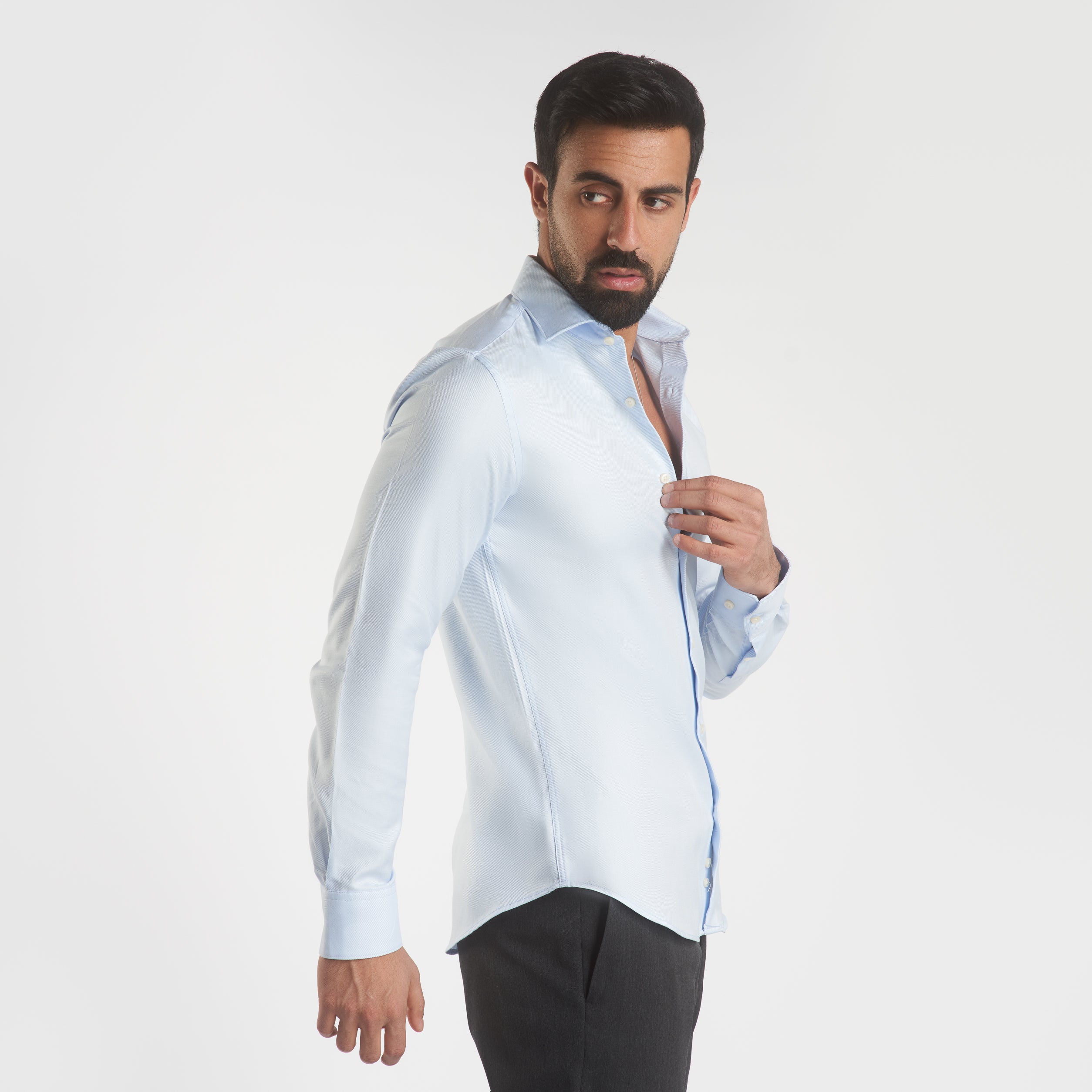 White Light blue Classic Cotton shirt(764)