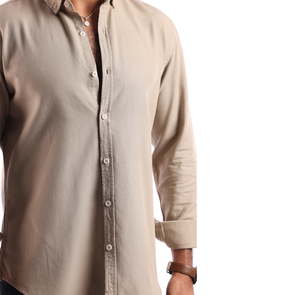 Beige Oxford Shirt - MSH776 - Naga Homme
