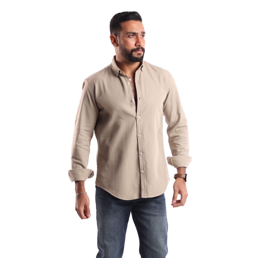 Beige Oxford Shirt - MSH776 - Naga Homme