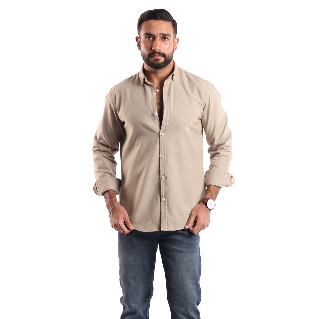 Beige Oxford Shirt - MSH776 - Naga Homme
