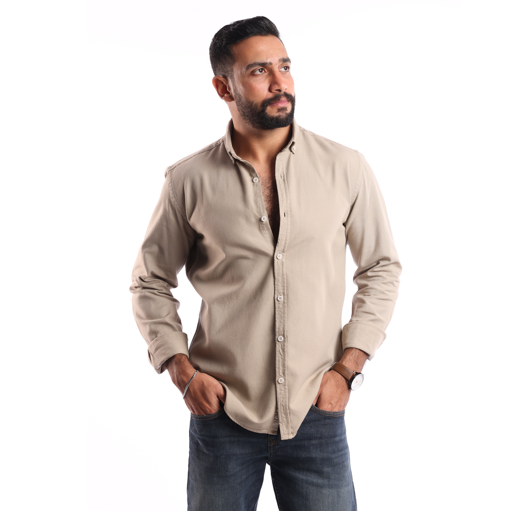 Beige Oxford Shirt - MSH776 - Naga Homme