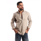 Beige Oxford Shirt - MSH776 - Naga Homme