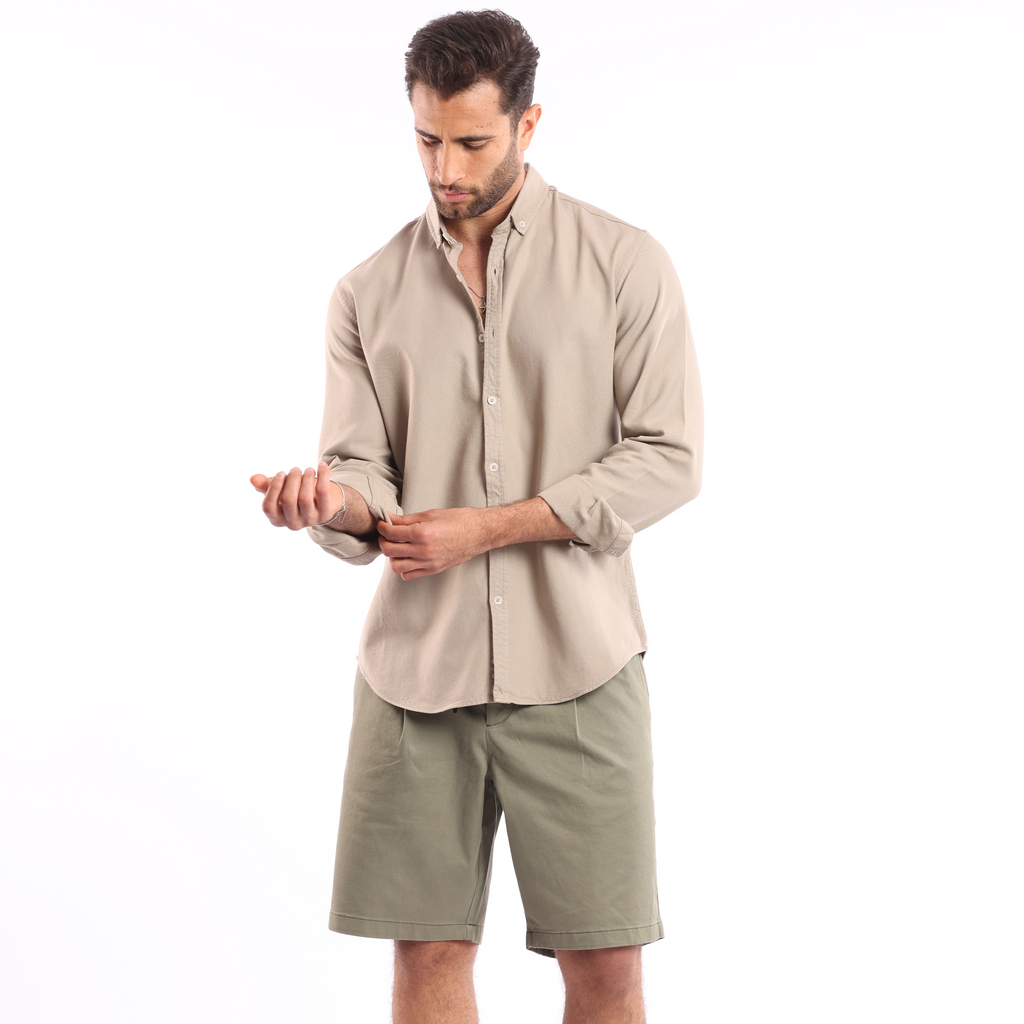 Light Beige Oxford Shirt - MSH776 - nagahomme