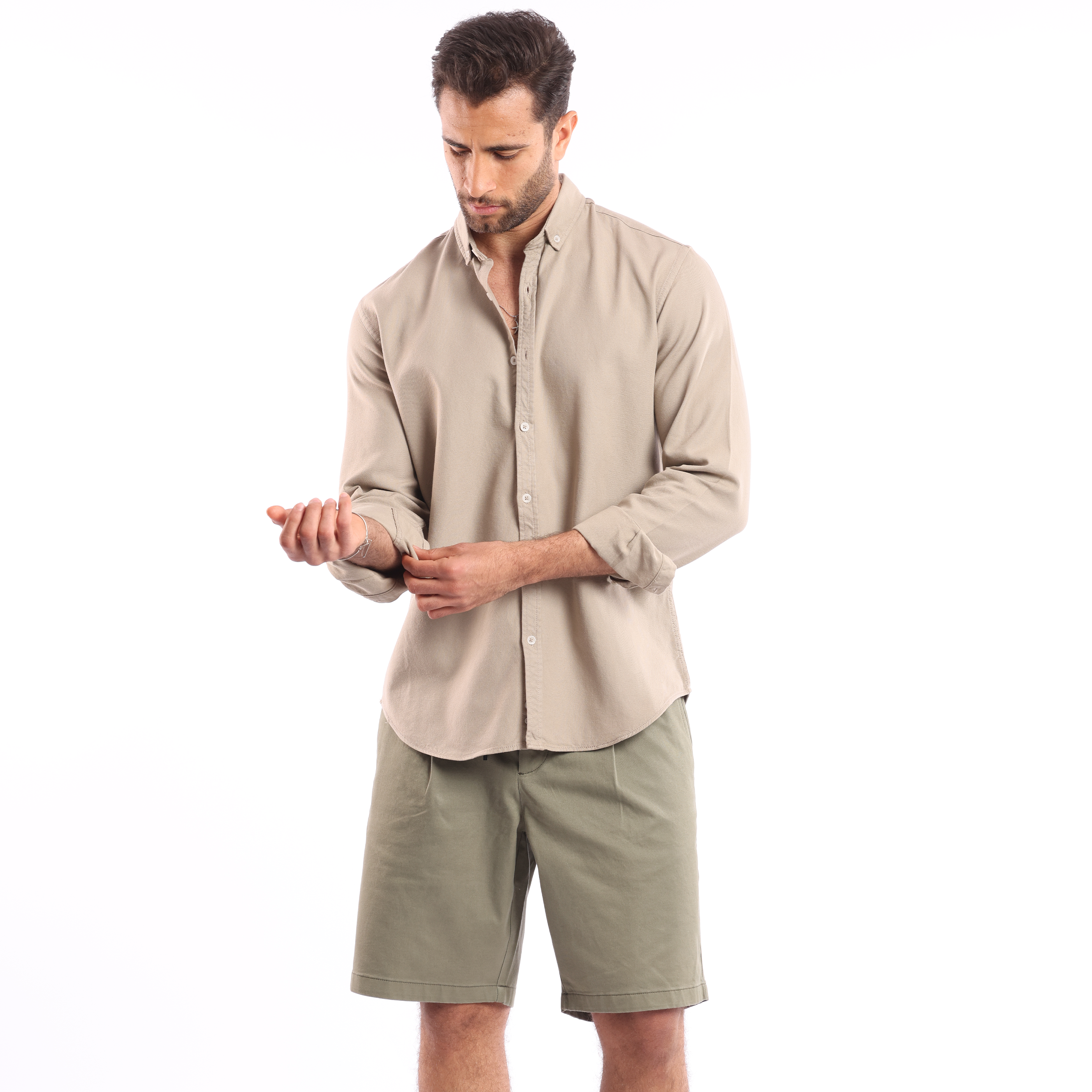 Light Beige Oxford Shirt - MSH776 - nagahomme