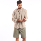 Light Beige Oxford Shirt - MSH776 - nagahomme