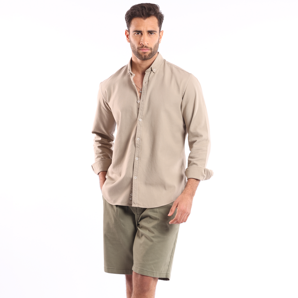 Light Beige Oxford Shirt - MSH776 - nagahomme