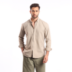 Light Beige Oxford Shirt - MSH776 - nagahomme