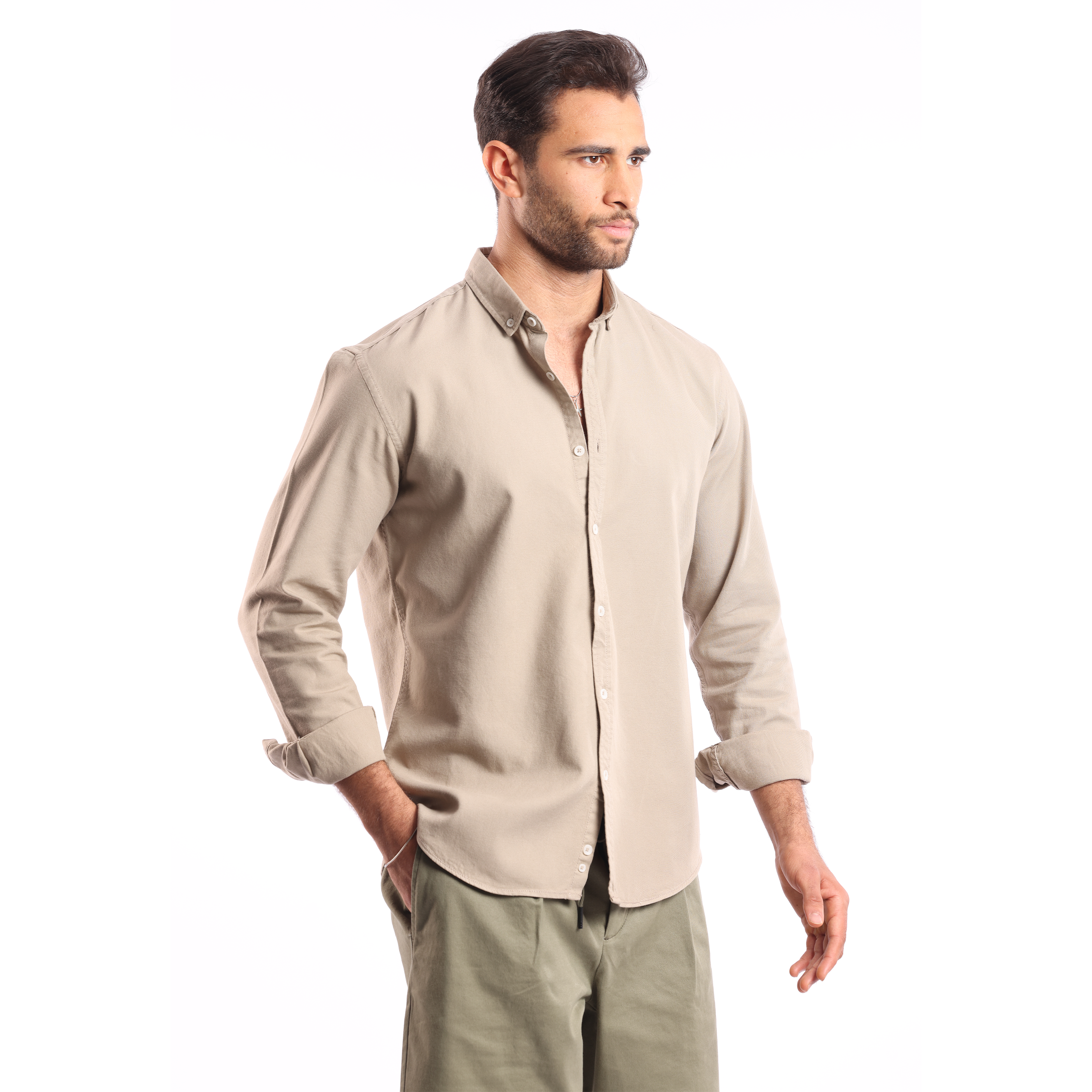Light Beige Oxford Shirt - MSH776 - nagahomme