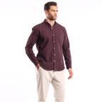 Burgandi Oxford Strip Shirt - MSH776 - nagahomme
