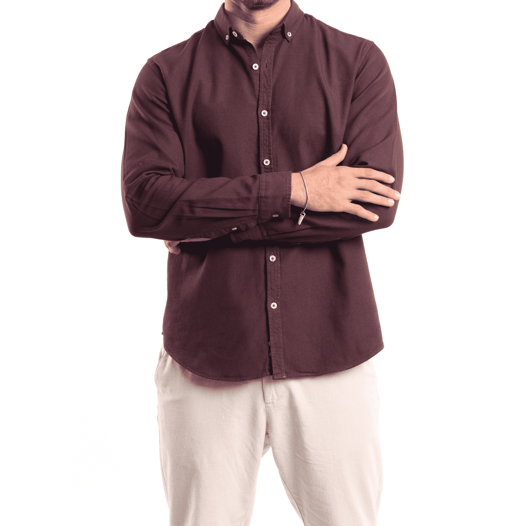 Burgandi Oxford Strip Shirt - MSH776 - nagahomme