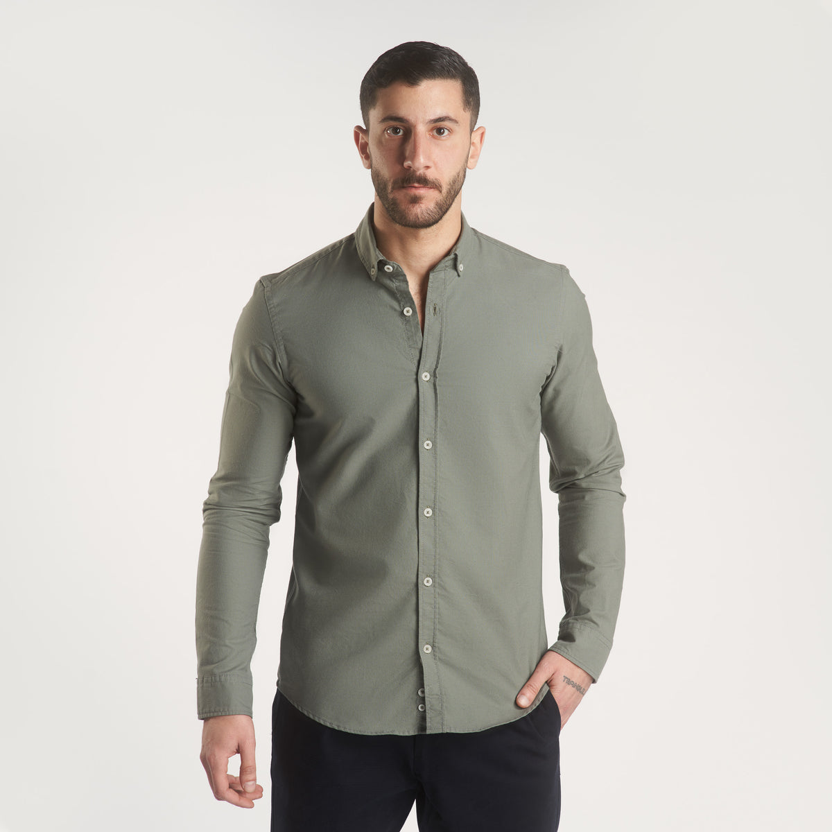 Olive Green Cotton Shirt(782-N)