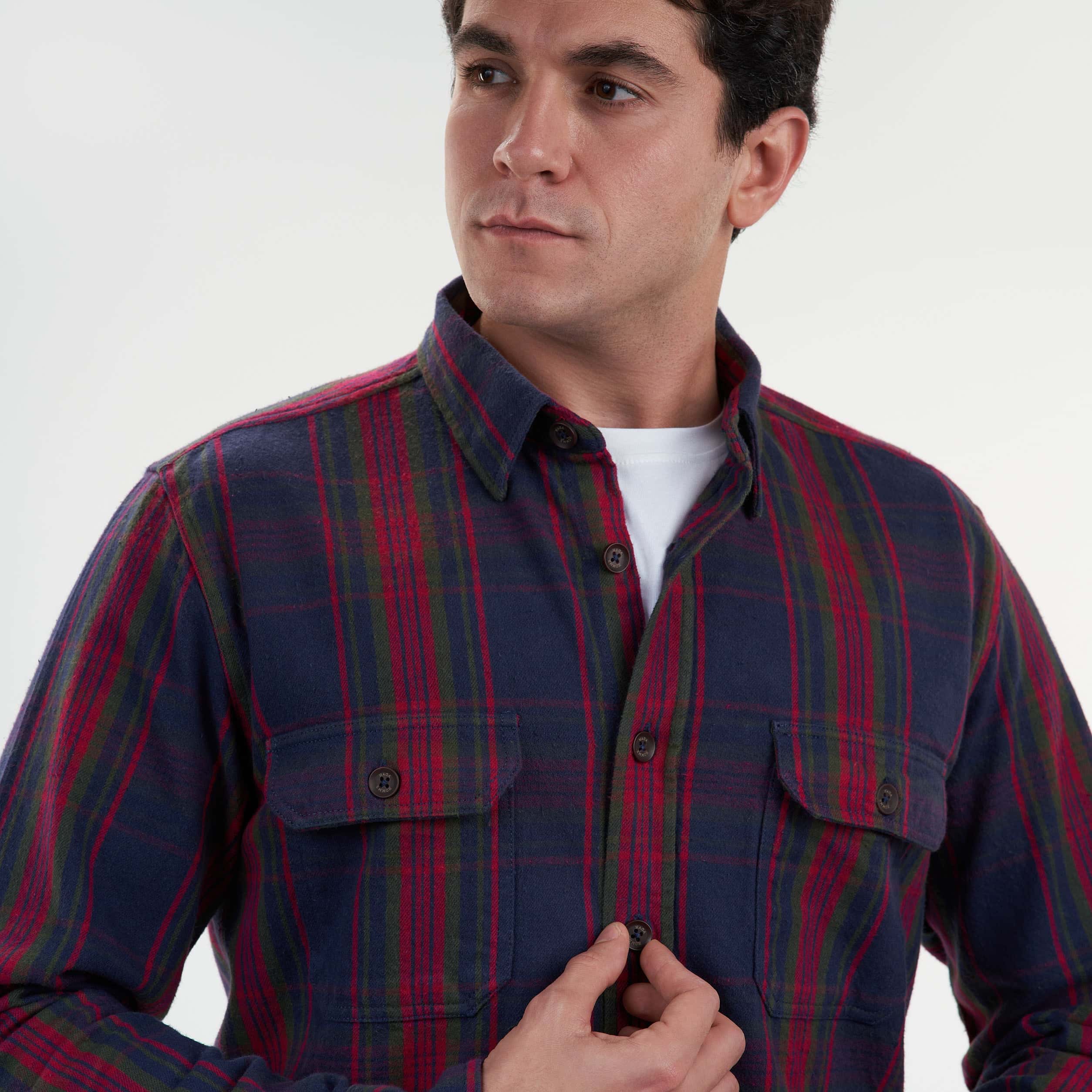 Men’s Checkers Long Sleeve Shirt - MSH892 - nagahomme