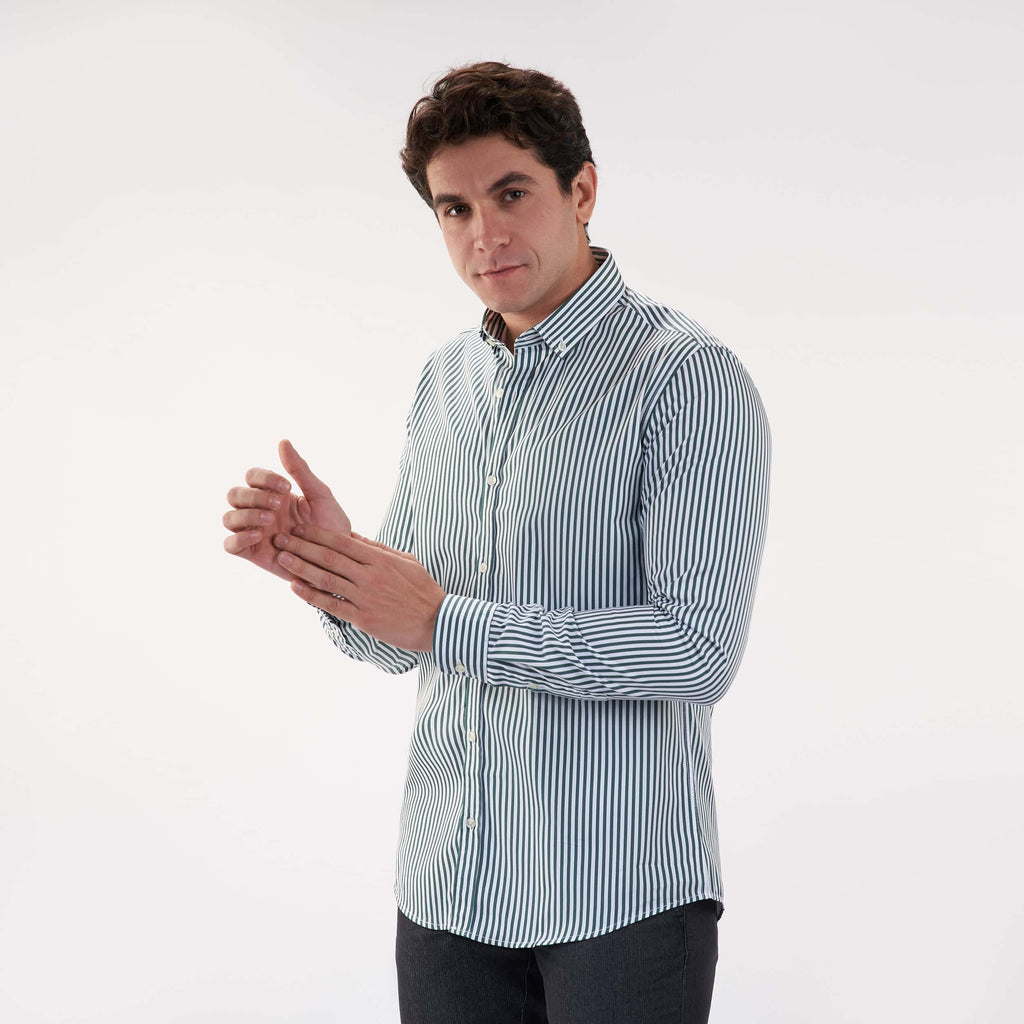 White & Green Classic Shirt(898) - nagahomme