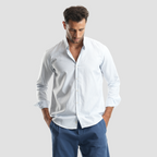 white*blue modern shirt (MSH984) - Naga Homme