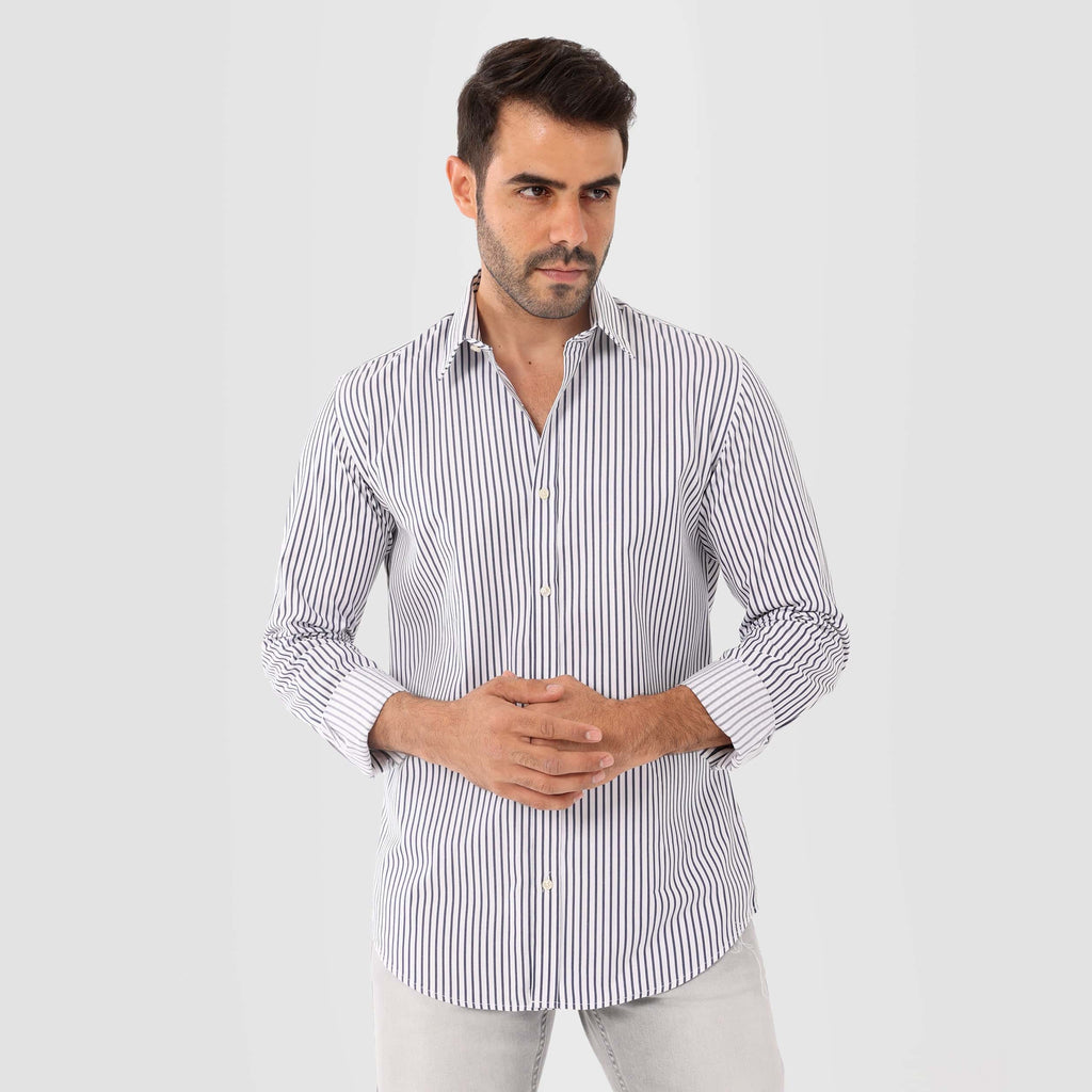 Smart Long Sleeve Strips Shirt - MSH987 - nagahomme