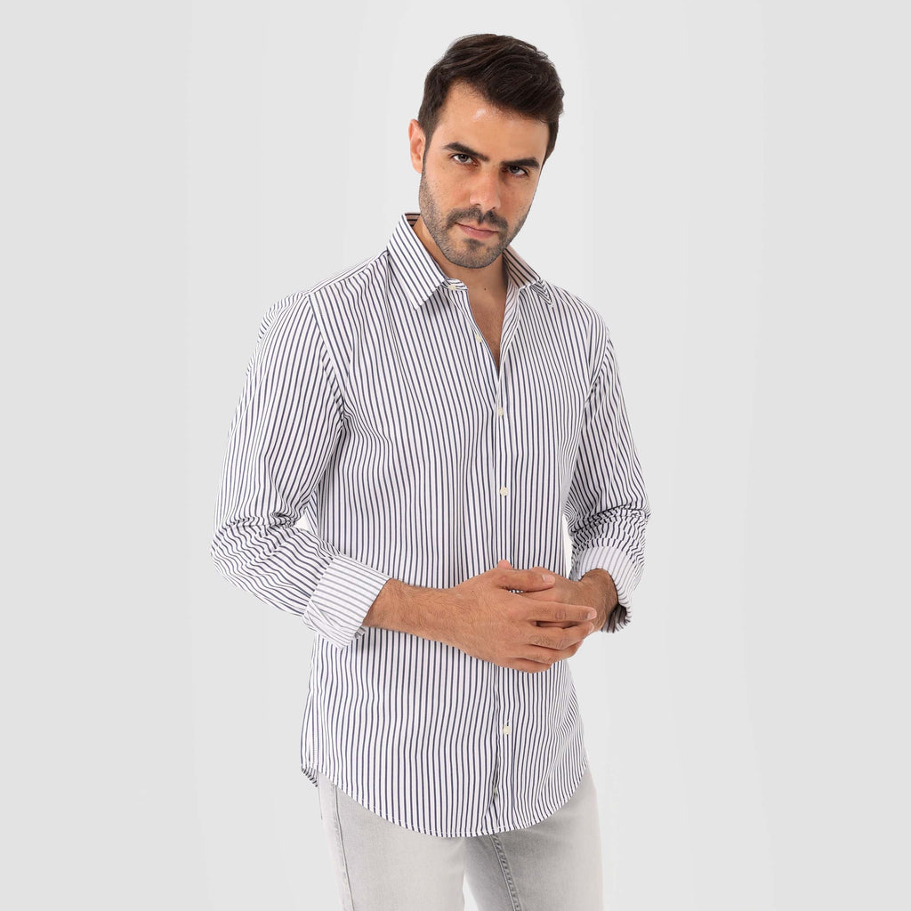Smart Long Sleeve Strips Shirt - MSH987 - nagahomme