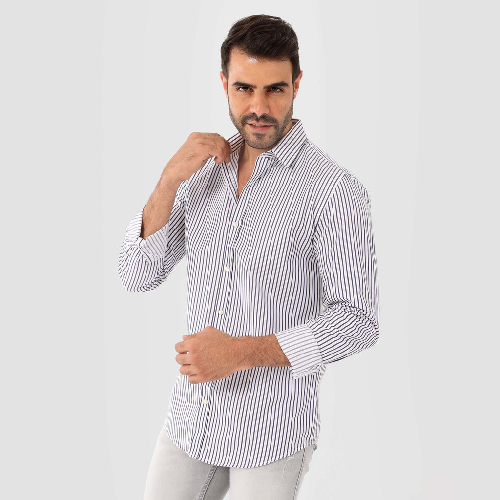 Smart Long Sleeve Strips Shirt - MSH987 - nagahomme