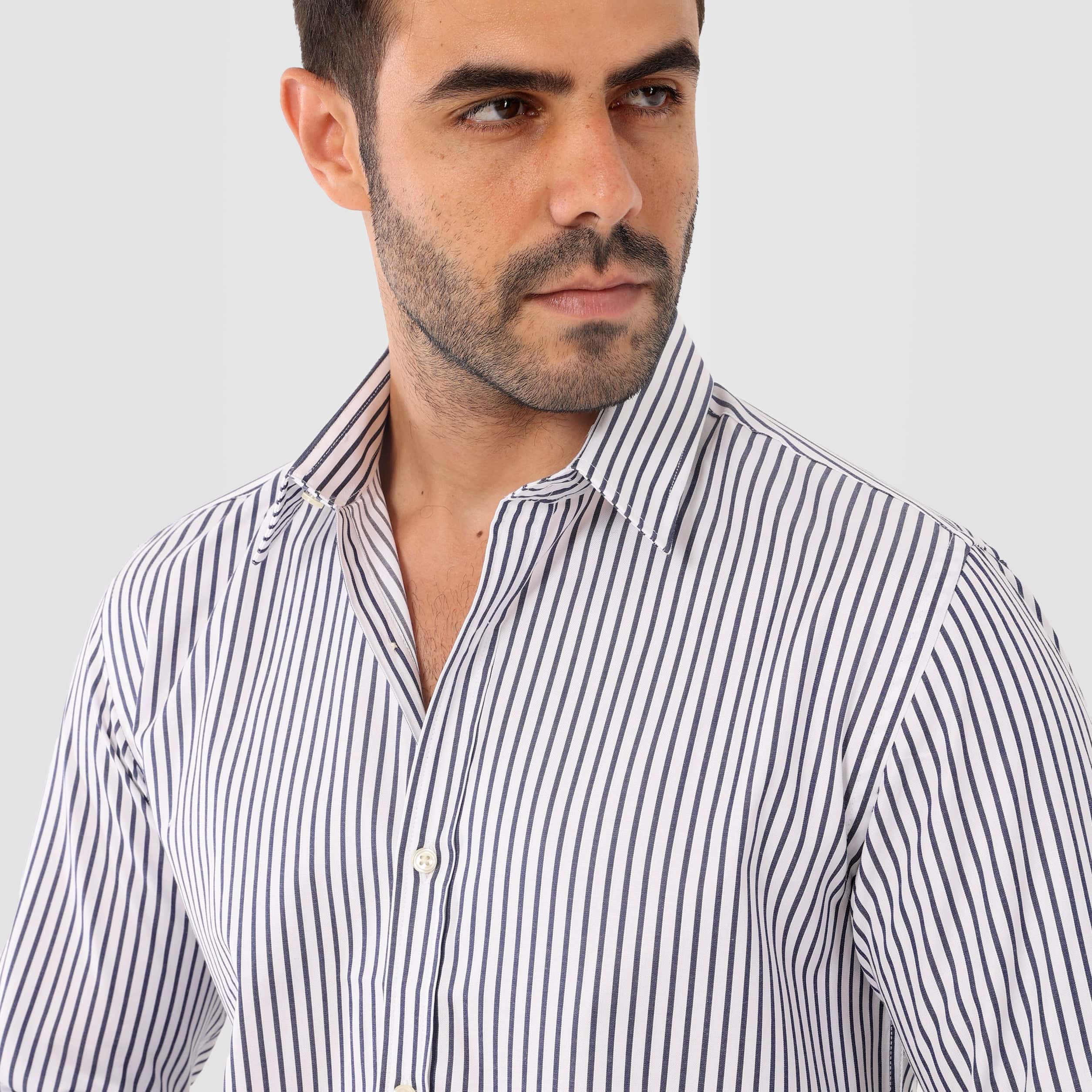 Smart Long Sleeve Strips Shirt - MSH987 - nagahomme