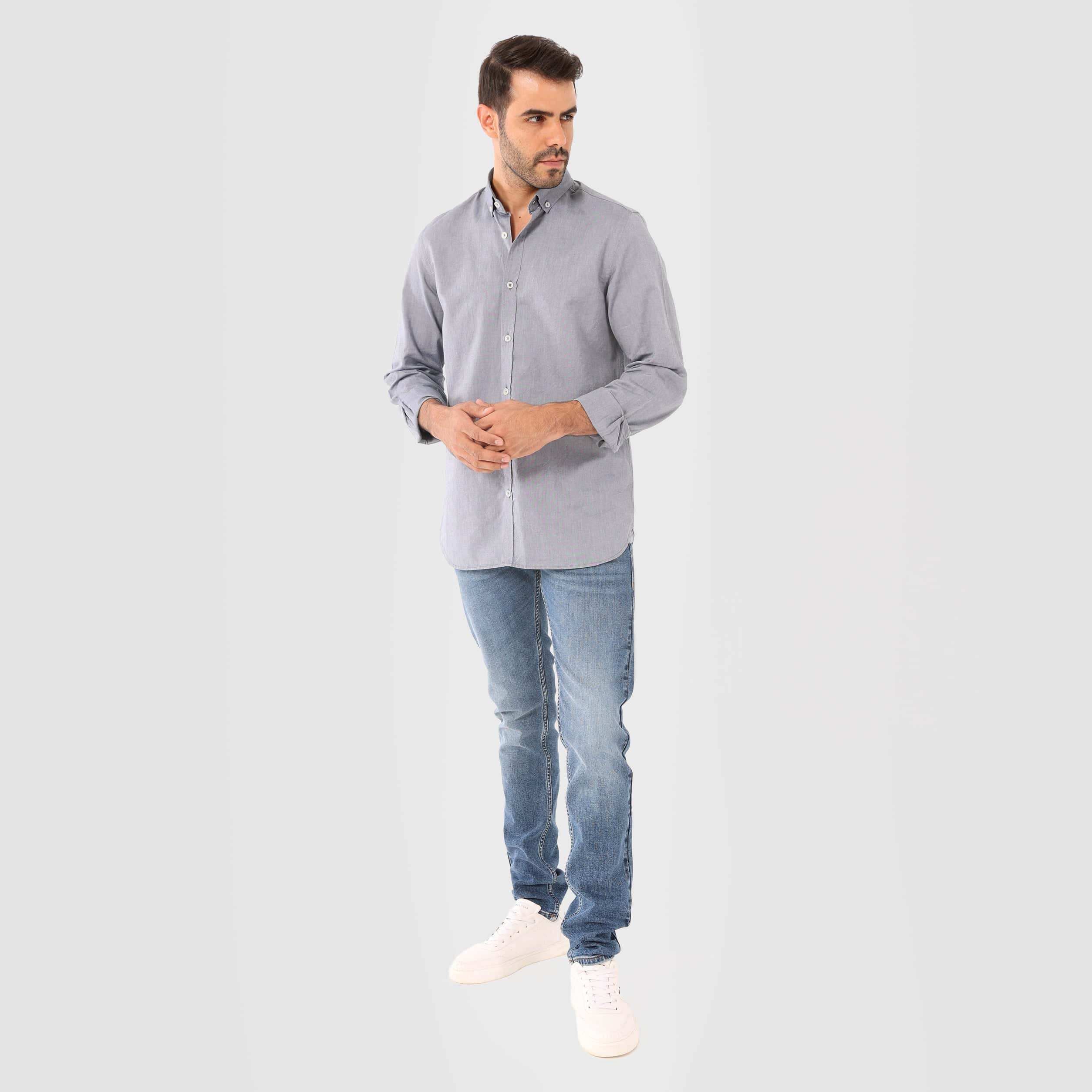 Grey Linen Shirt(996) - nagahomme