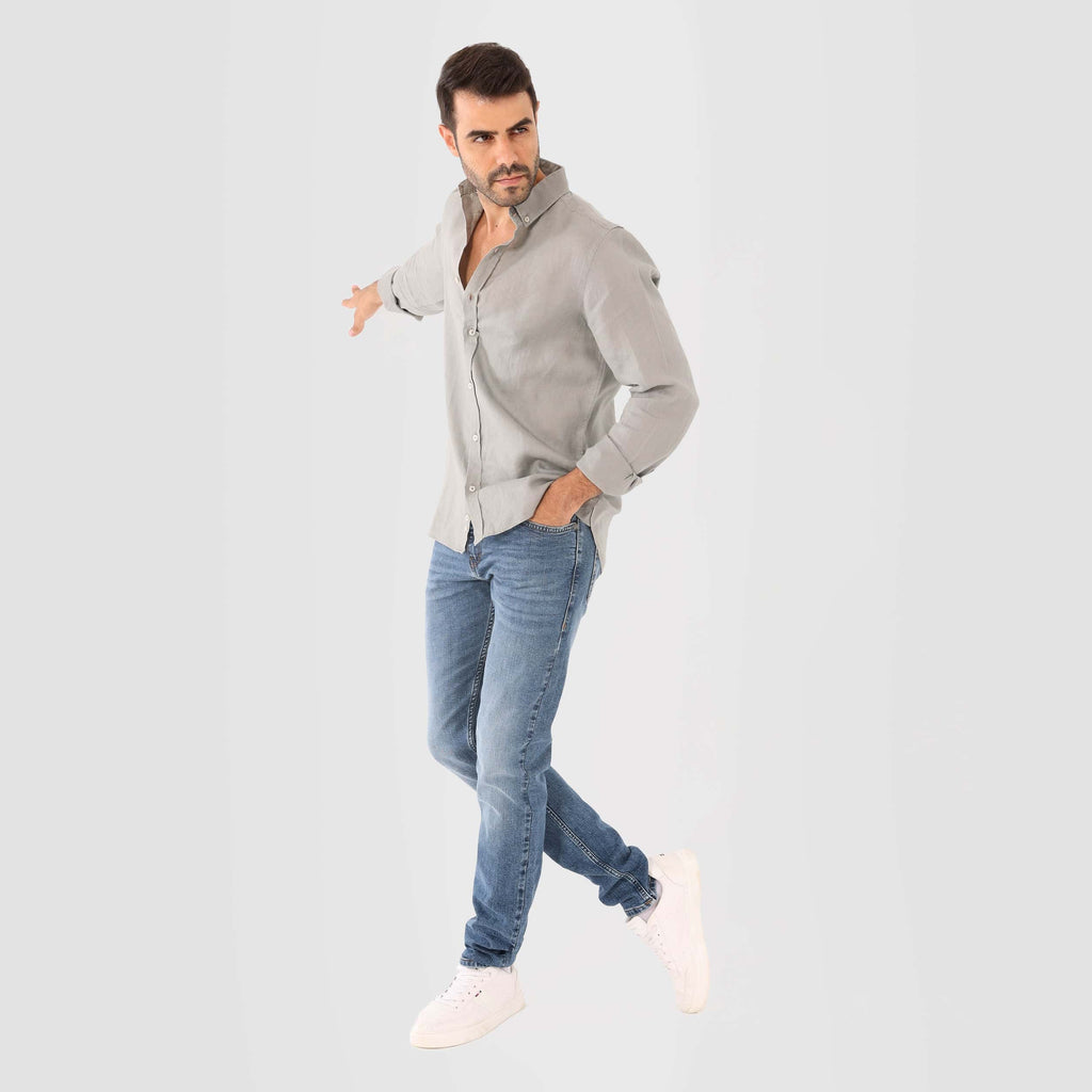 Beige Linen Shirt(996) - nagahomme