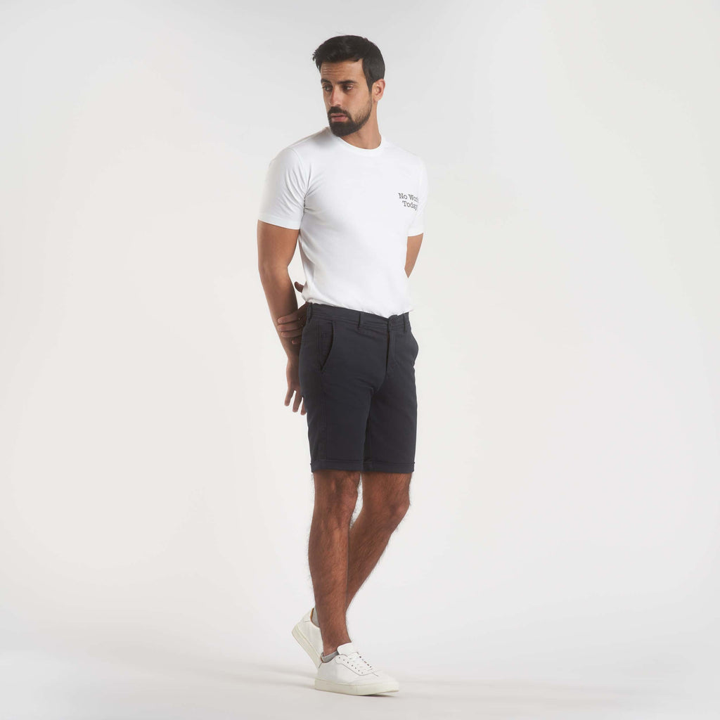 Navy Gabardine Shorts(39) - Naga Homme