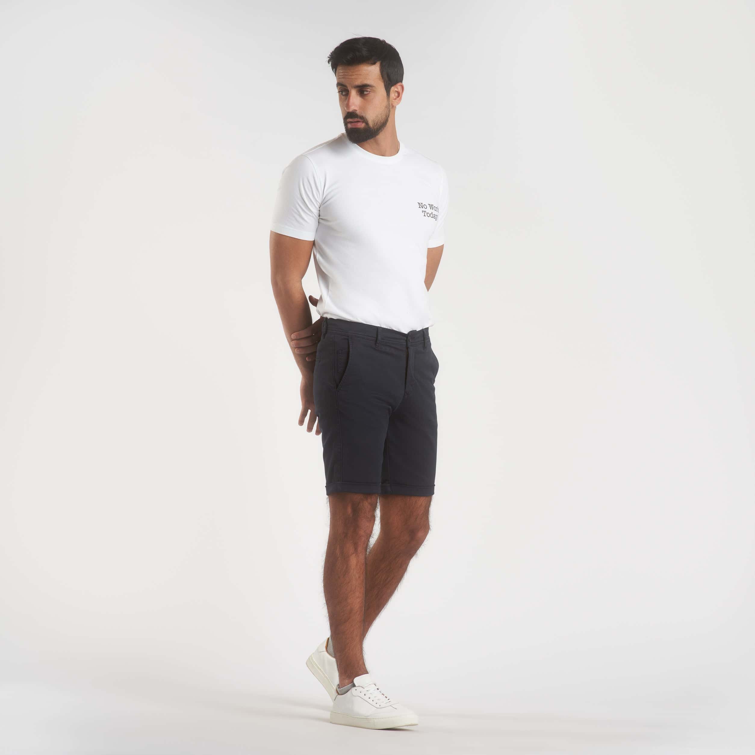 Navy Gabardine Shorts(39) - Naga Homme