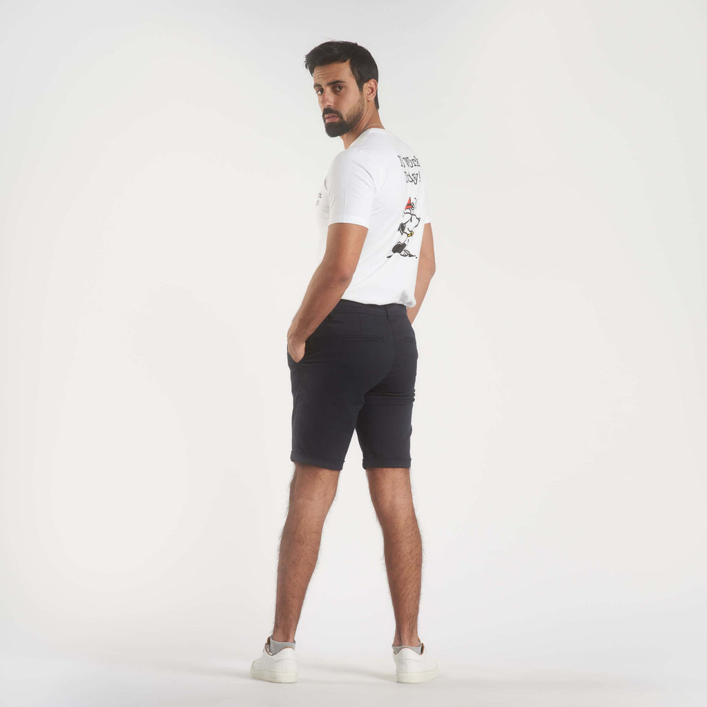 Navy Gabardine Shorts(39) - Naga Homme