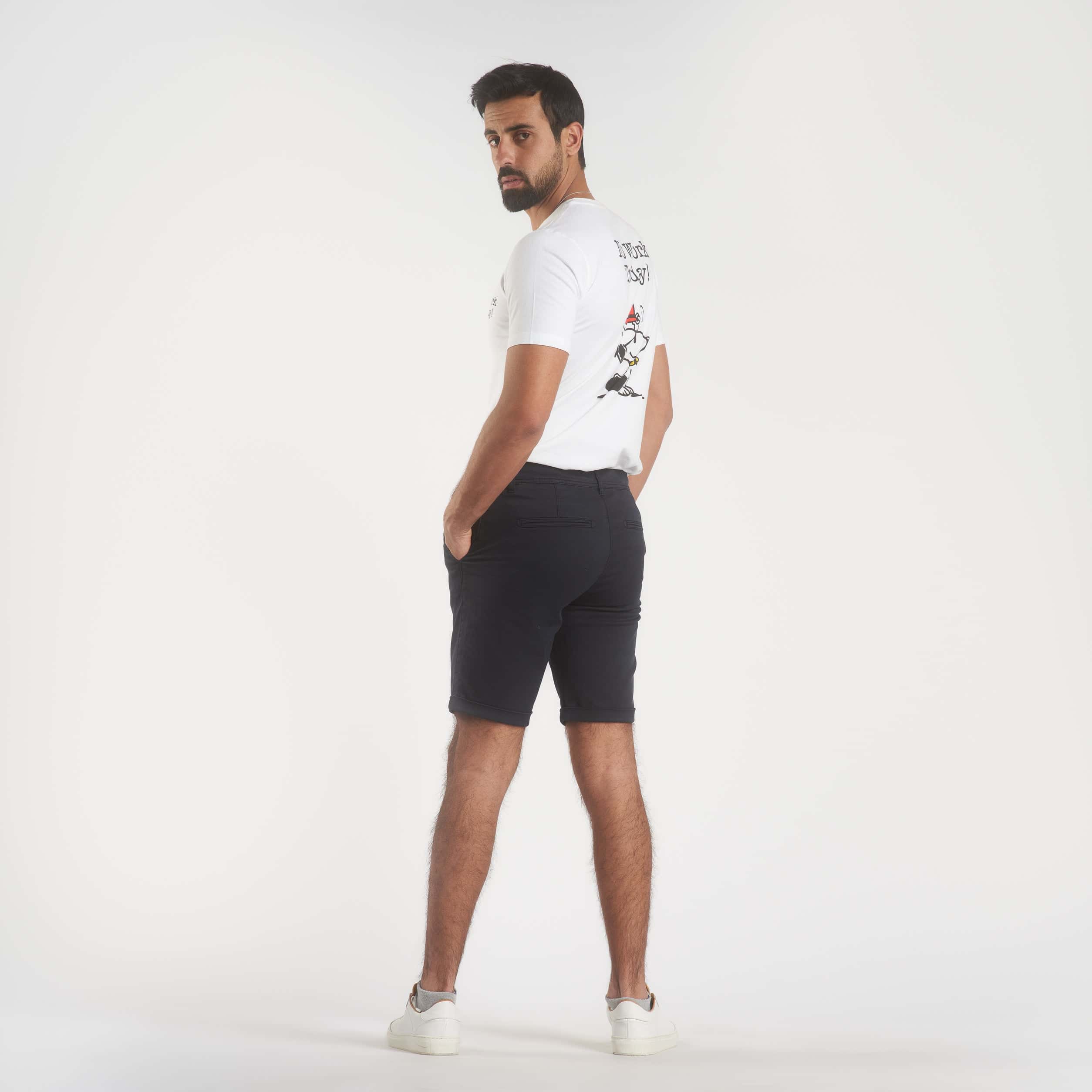Navy Gabardine Shorts(39) - Naga Homme